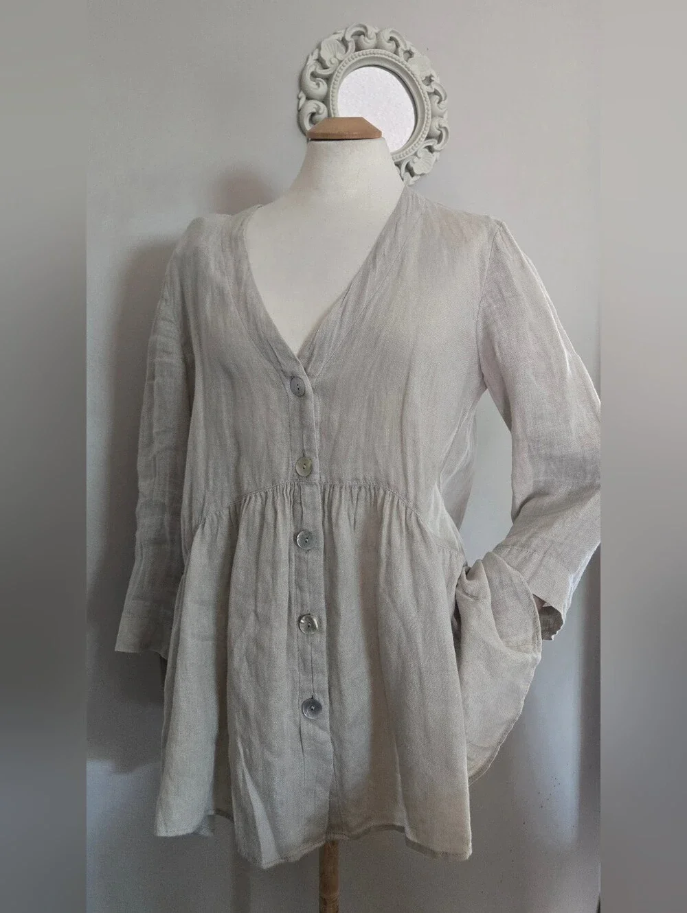 ZARA💫100% LINEN Button-Front Tunic - Picture 2 of 6